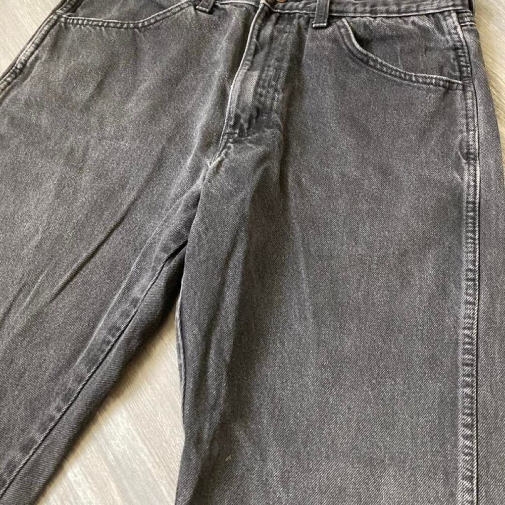 Y2K Black Dark Wash Faded 100% Cotton Denim Jeans Skater Grunge